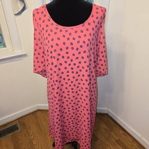 ING+ Cold Shoulder Dress Womens Size 1X Pink And Black